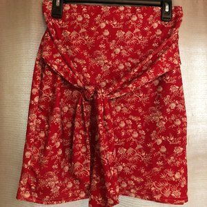 Oriental Wrap Front Mini Skirt
